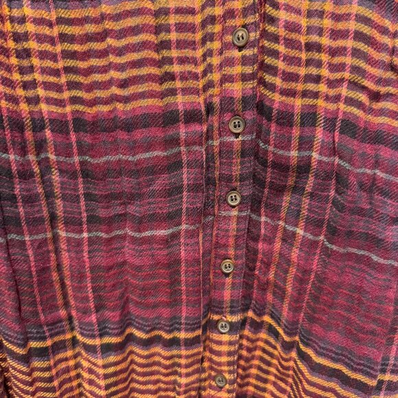 Free People Come On Over Plaid Oversized Buttondown Shirt - Picture 4 of 5